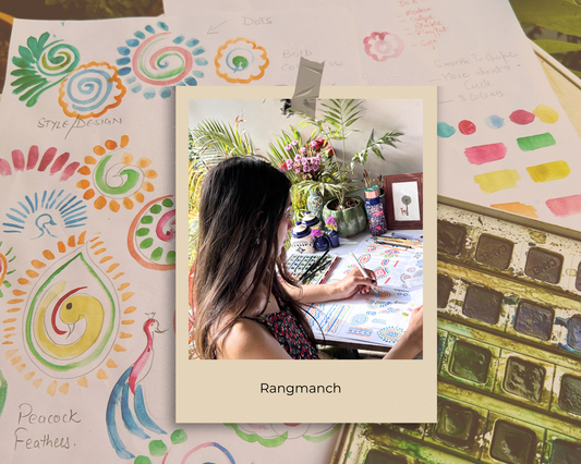 colorful drawings of peacock with a picture of girl painting  these patterns for The Peacock Palette