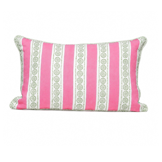 Malhaar Linen Pillow Cover - Pink